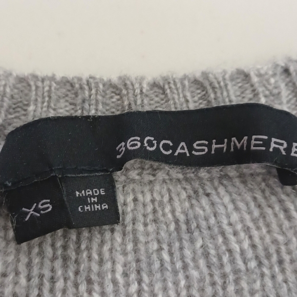 360 Cashmere Dewey 100% Cashmere Heather Grey Jumper Sweater - Picture 12 of 14